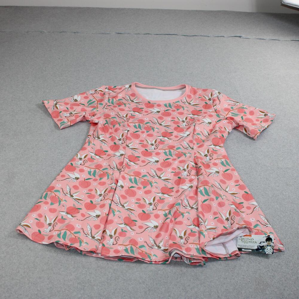 Black Milk Avatar Dress Women XXL Pink Fit Flare Momo Peach Korra Graphic Short